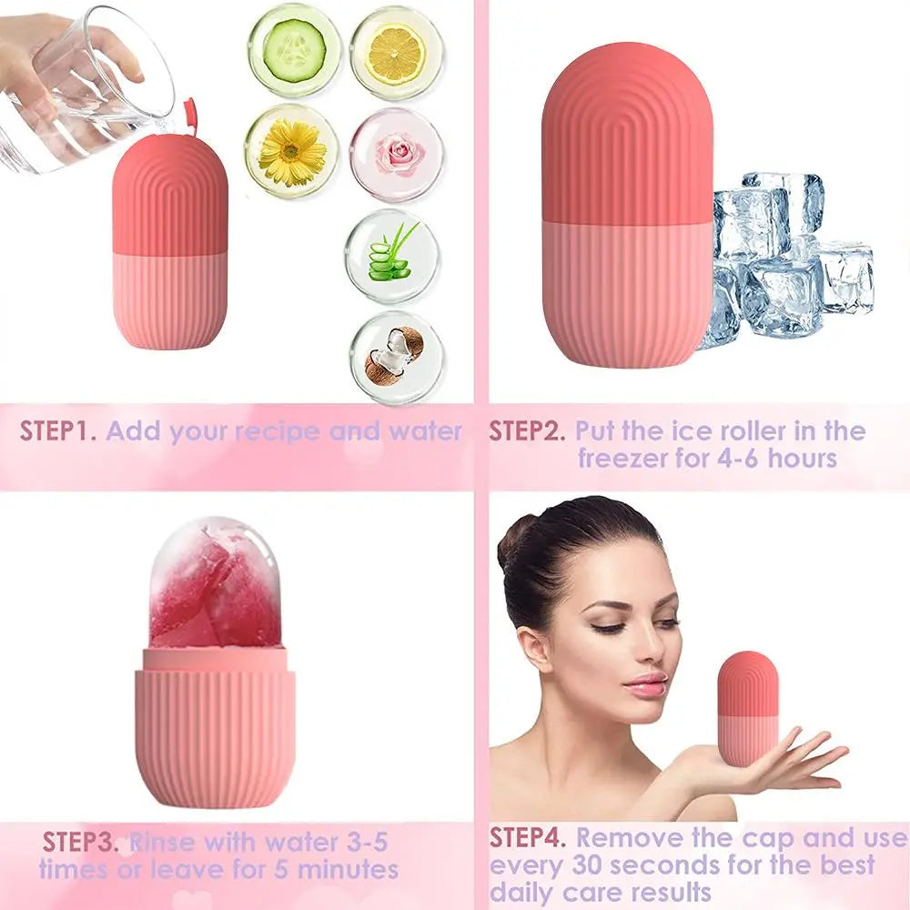 Ice Face Roller, DIY Face Massage Roller, Soothing Facial Ice Roller for Face, Eyes & Joints, Ice Compress Skin Care Tool for Women & Men, Facial Care Tools, Beauty Tools, Home Beauty Tool, Lightweight