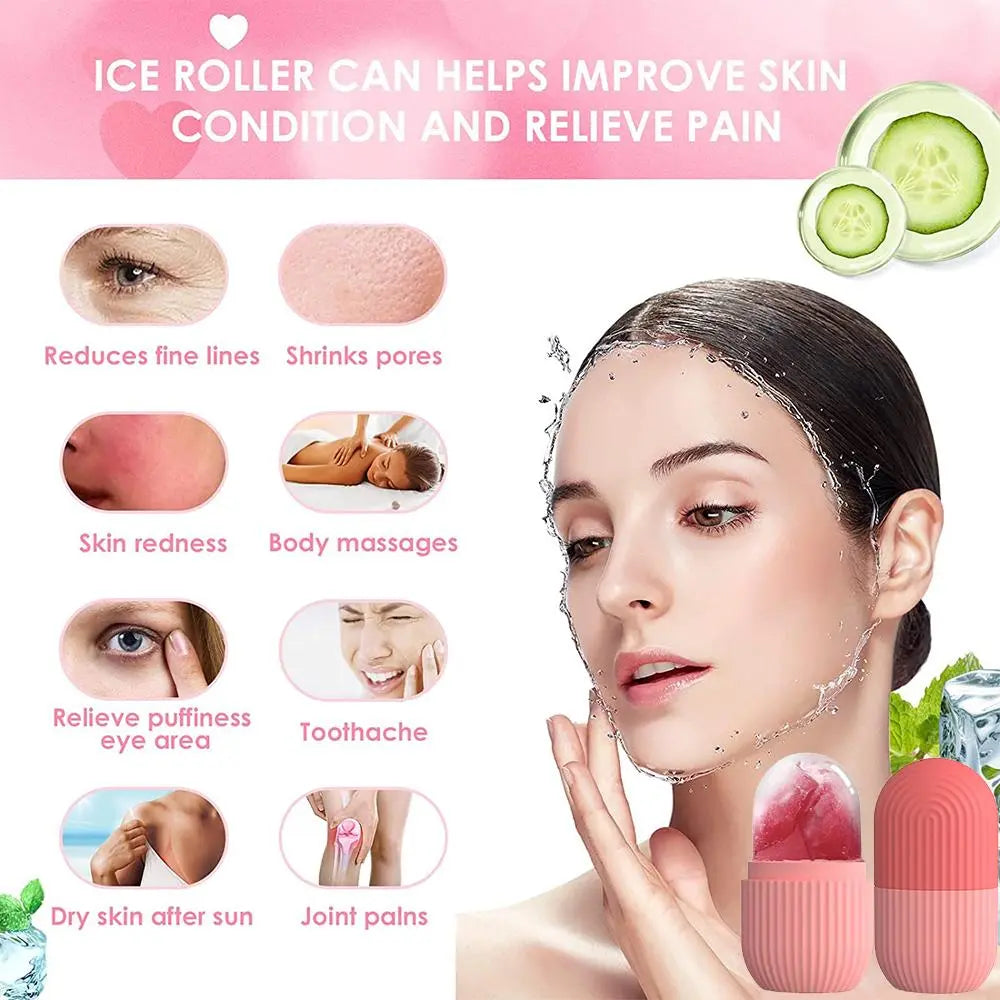 Ice Face Roller, DIY Face Massage Roller, Soothing Facial Ice Roller for Face, Eyes & Joints, Ice Compress Skin Care Tool for Women & Men, Facial Care Tools, Beauty Tools, Home Beauty Tool, Lightweight