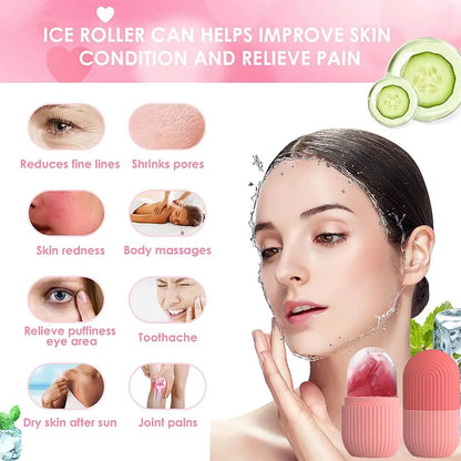 Ice Face Roller, DIY Face Massage Roller, Soothing Facial Ice Roller for Face, Eyes & Joints, Ice Compress Skin Care Tool for Women & Men, Facial Care Tools, Beauty Tools, Home Beauty Tool, Lightweight